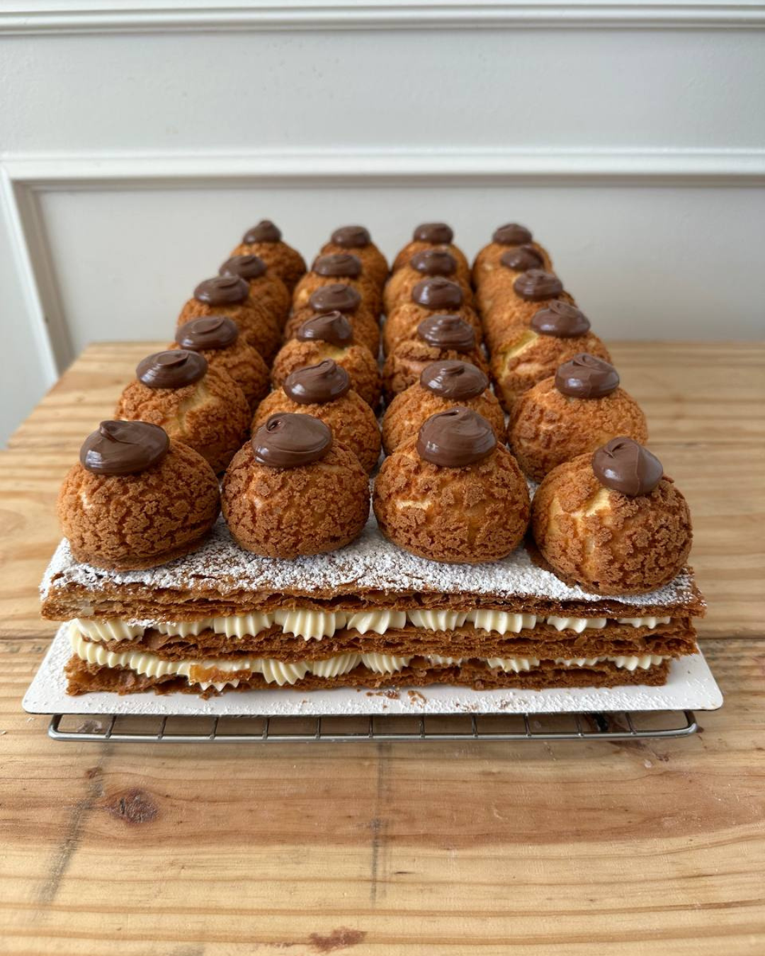 Millefoglie Pastries with Profiteroles