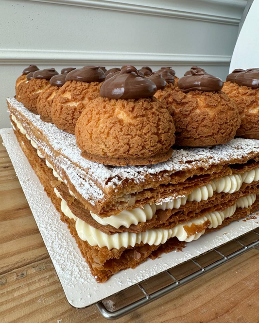 Millefoglie Pastries with Profiteroles