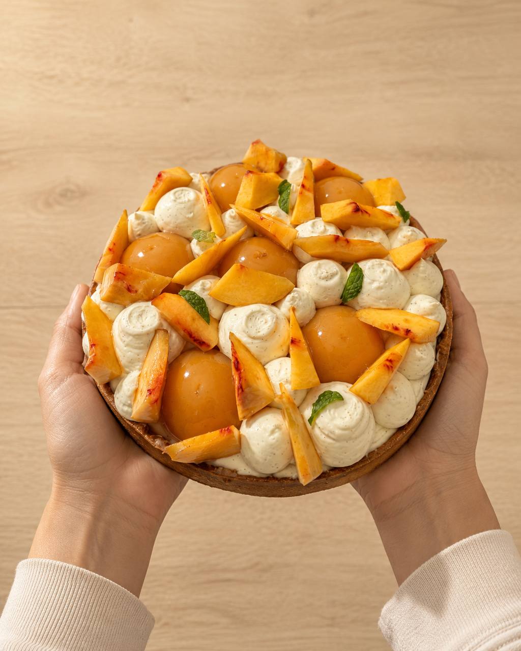 Peach Vanilla Almond Tart