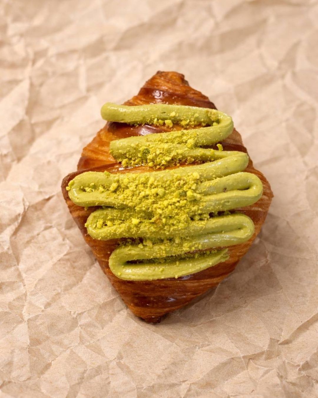 Pistachio Croissant with Praline and White Chocolate