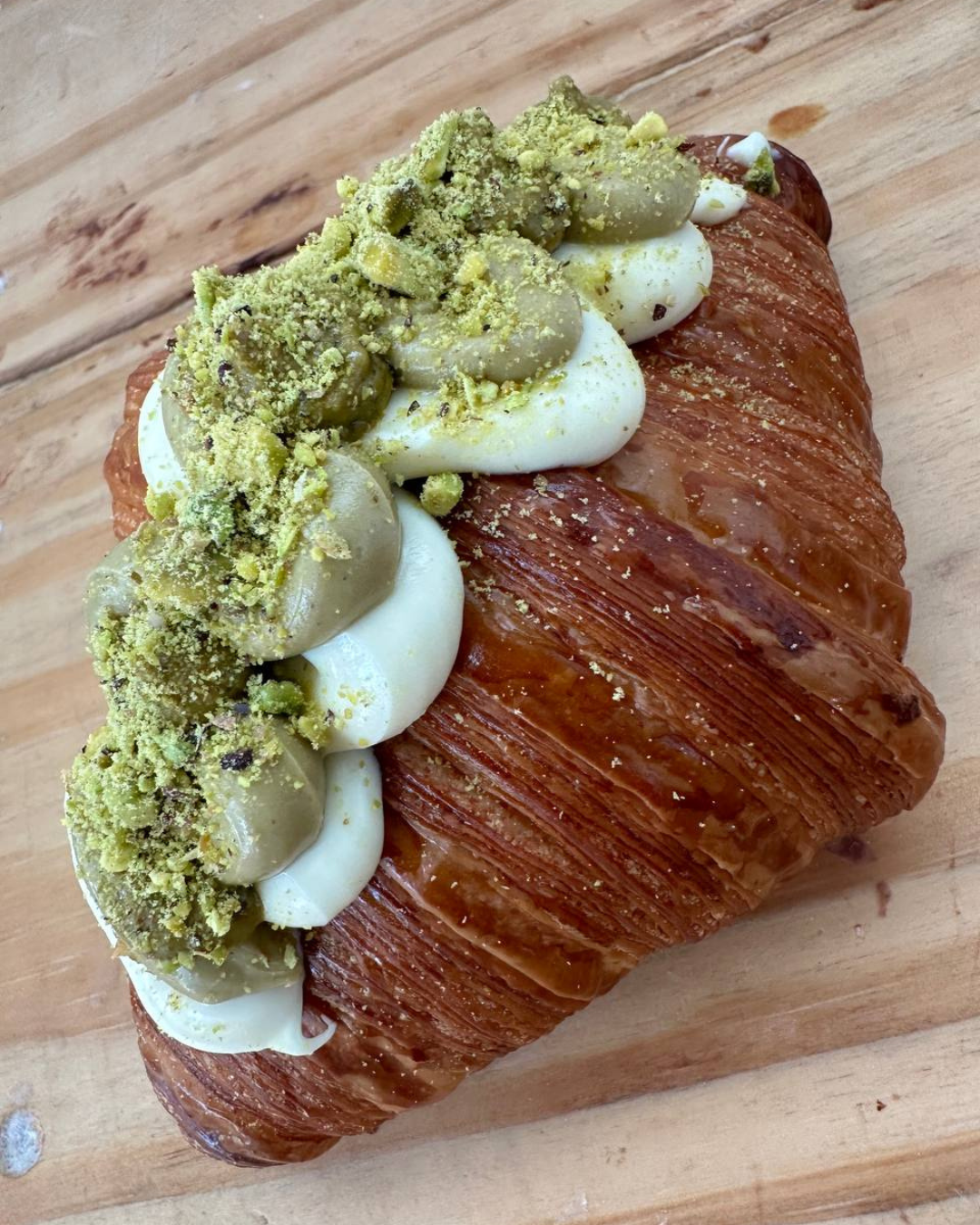 Pistachio Croissant with Praline and White Chocolate