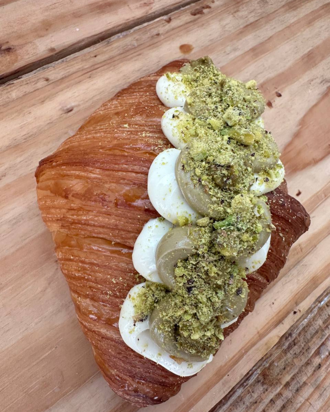 Pistachio Croissant with Praline and White Chocolate